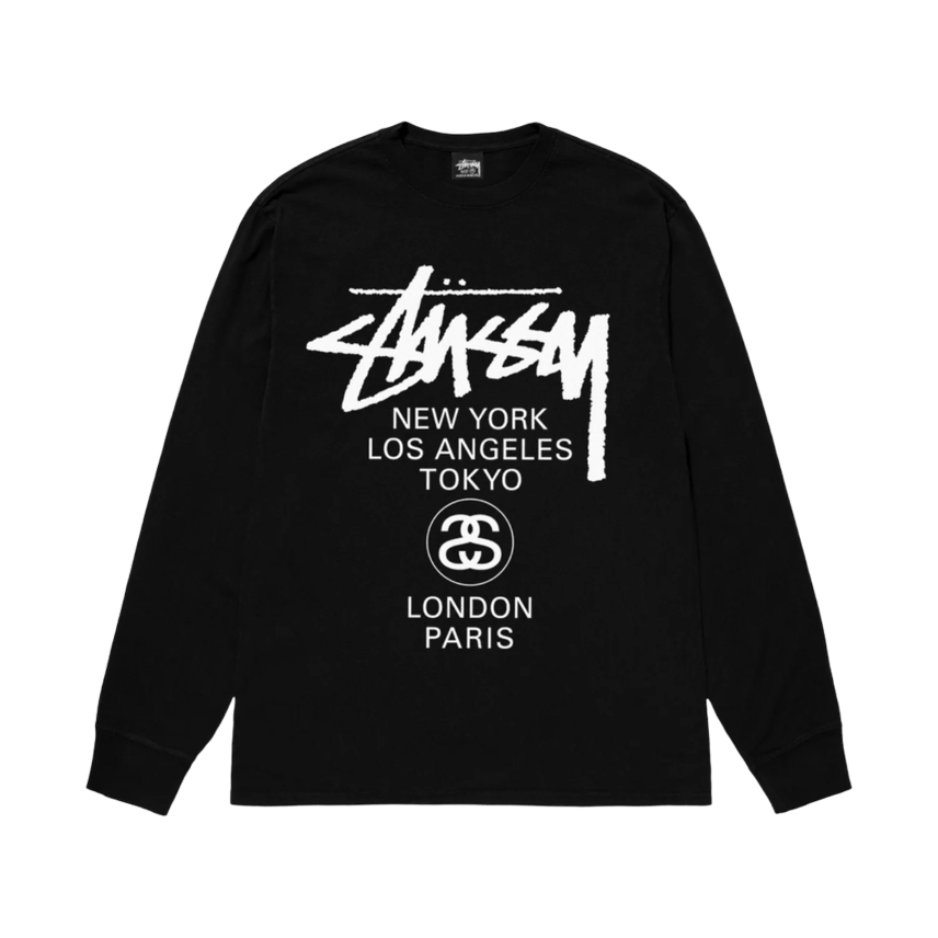 [BUNJANG] Stussy World Tour Long Sleeve T-shirt / (해외/S~XL/스탁) 스투시 월드투어 롱슬리브 2종