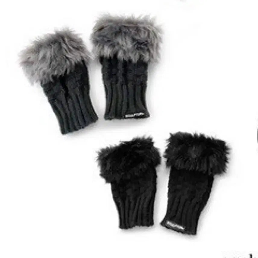 [BUNJANG] Sculptor Fox Fur Hand Warmer Gloves Black / 스컬프터 폭스퍼 핸드 워머 장갑 블랙