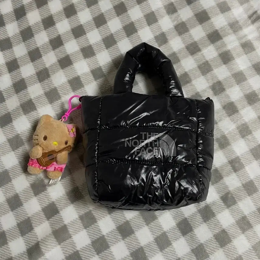 [BUNJANG] The North Face White Label Plumpy Tote Bag Mini Nuptse Padded Bag Black / 노스페이스 화이트라벨 플럼피 토트백 미니 눕시패딩백 블랙크로스백
