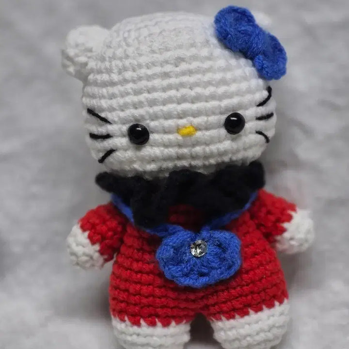 [BUNJANG] Handmade Crochet Kitty Keychain / 귀염뽀짝 핸드메이드 뜨개 키티 키링