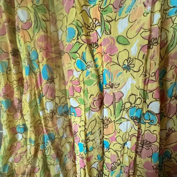 [BUNJANG] Yellow Floral Long Dress / 옐로우 꽃무늬 롱 원피스