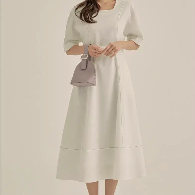 [BUNJANG] Roem Volume Sleeve Short-Sleeved Dress / (55)여성 로엠 볼륨 소매 반팔 원피스 여름