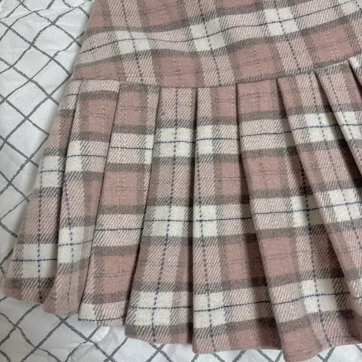 [SOLD OUT] (새상품)클리시어 피치 모카 울 플리츠 스커트 딸기초코 스커트 S
