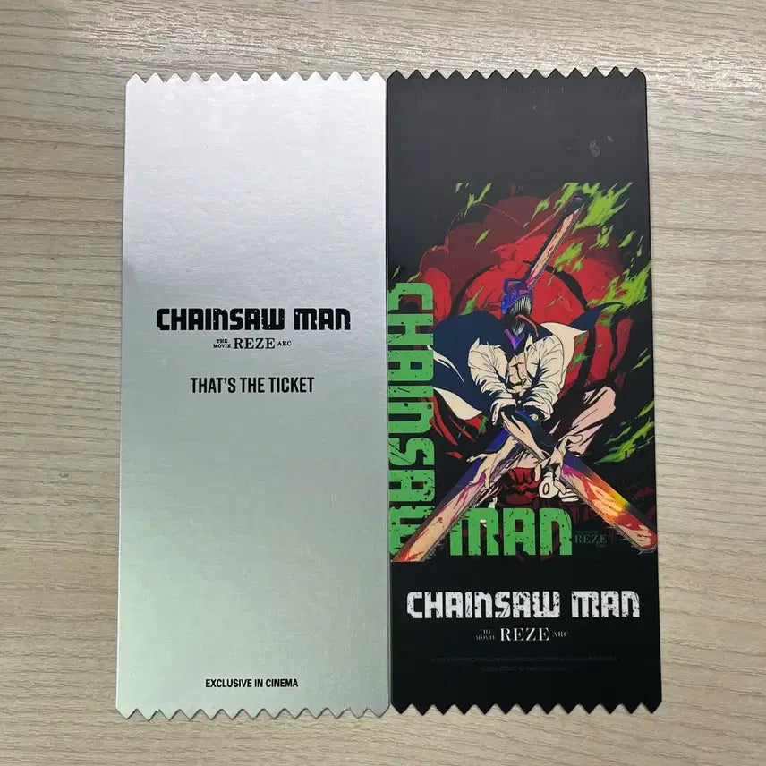 [BUNJANG] Chainsaw Man Reze Arc Movie Ticket POB / 체인소 맨 레제편 영화 티켓 특전