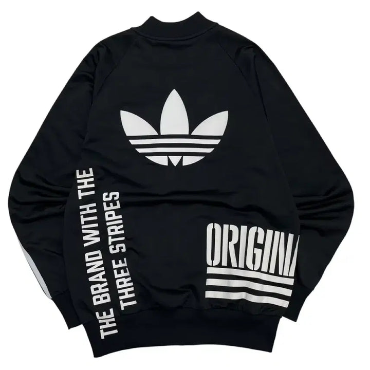 [BUNJANG] Adidas Multi Printing Logo Black Track Top (Size 95) / 아디다스 멀티 프린팅로고 화이트라인 블랙 트랙탑 95