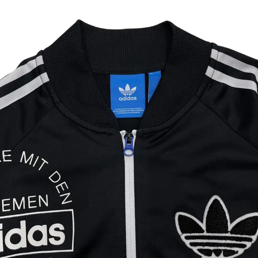 [BUNJANG] Adidas Multi Printing Logo Black Track Top (Size 95) / 아디다스 멀티 프린팅로고 화이트라인 블랙 트랙탑 95