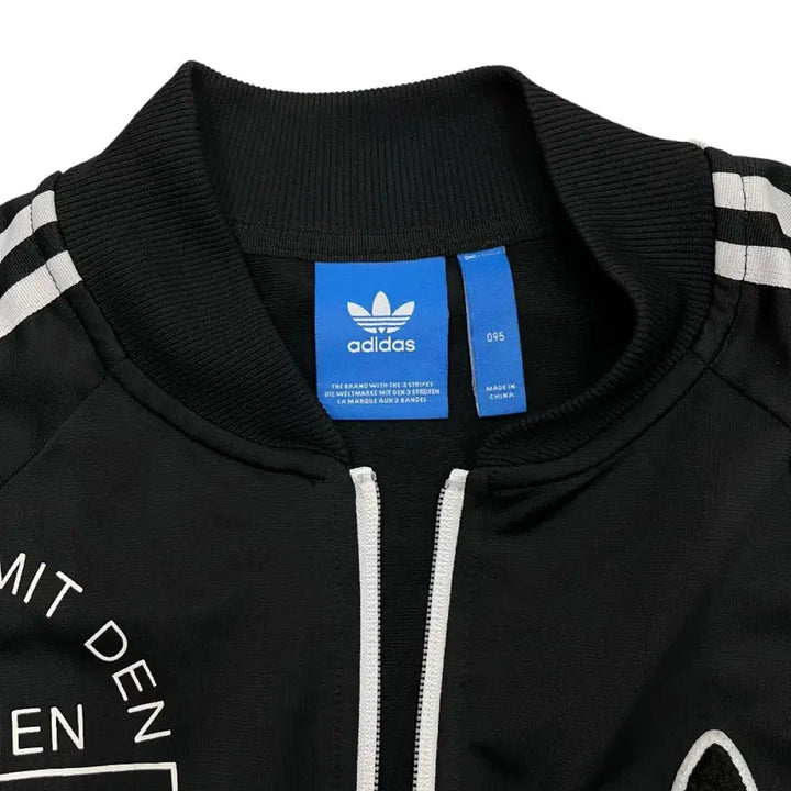 [BUNJANG] Adidas Multi Printing Logo Black Track Top (Size 95) / 아디다스 멀티 프린팅로고 화이트라인 블랙 트랙탑 95