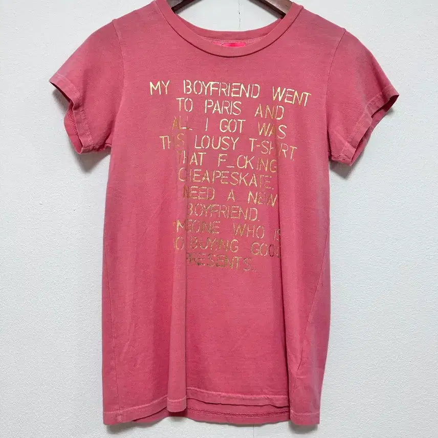 [BUNJANG] Juicy Couture Pink Printed T-shirt / 쥬시꾸띠르 핑크 프린팅 반팔티