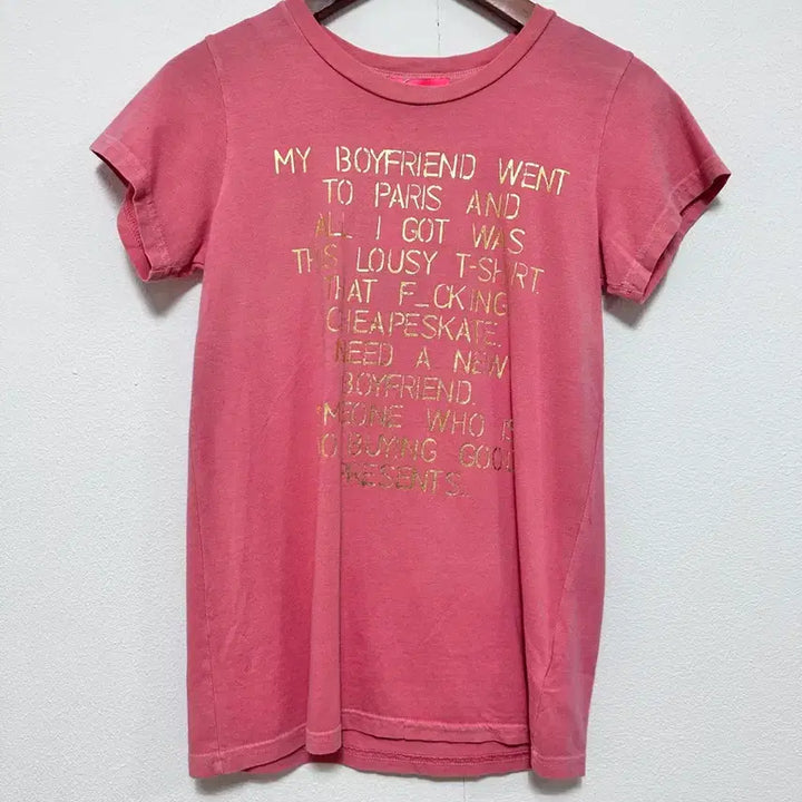 [BUNJANG] Juicy Couture Pink Printed T-shirt / 쥬시꾸띠르 핑크 프린팅 반팔티