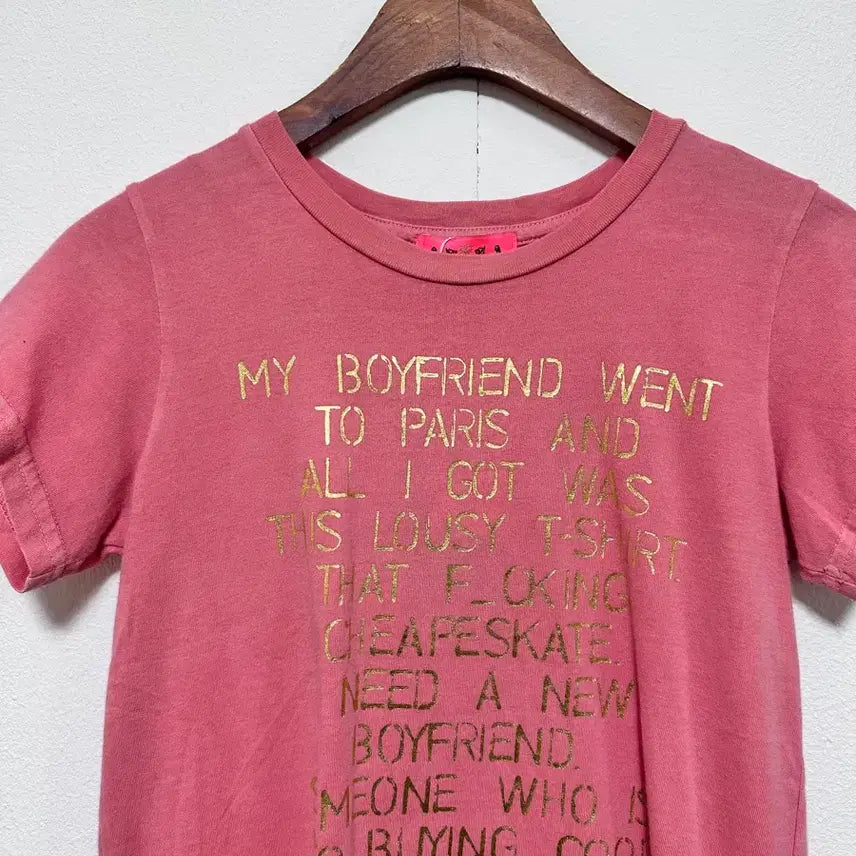 [BUNJANG] Juicy Couture Pink Printed T-shirt / 쥬시꾸띠르 핑크 프린팅 반팔티