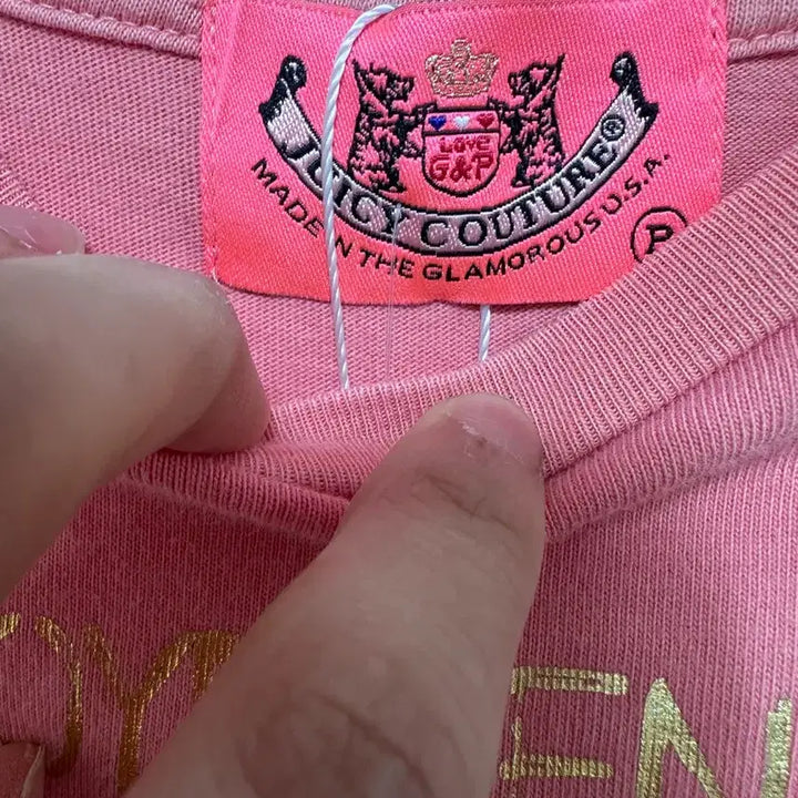 [BUNJANG] Juicy Couture Pink Printed T-shirt / 쥬시꾸띠르 핑크 프린팅 반팔티