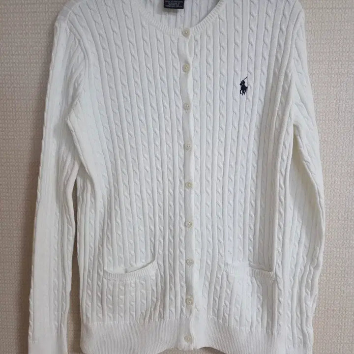 [BUNJANG] Polo Ralph Lauren Cable Knit Cardigan / 폴로 랄프로렌 스포츠 흰색 케이블 가디건