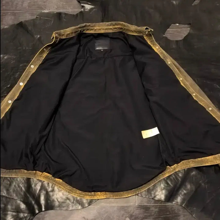 [BUNJANG] Lambskin Washed Leather Shirt Jacket / 램스킨 워싱 레더 셔츠 자켓