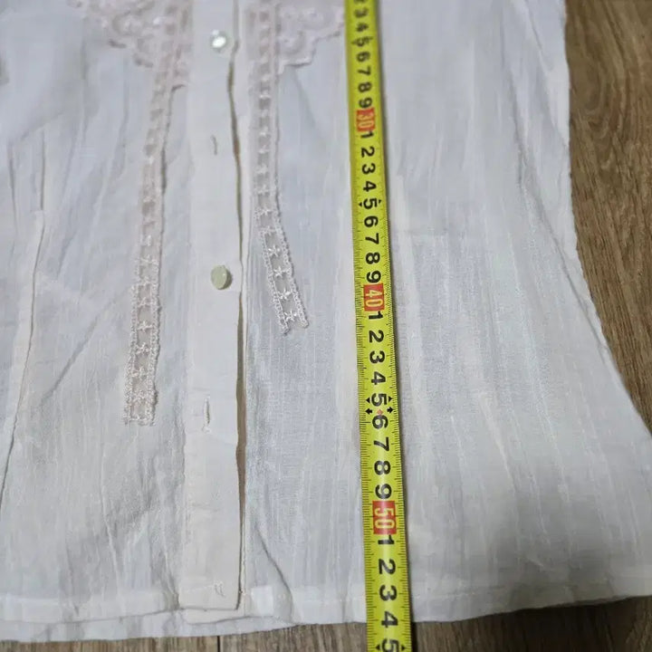 [BUNJANG] Lace Ribbon Blouse - Light Pink / 레이스 리본 블라우스 연핑크 뒤끈 허리조절