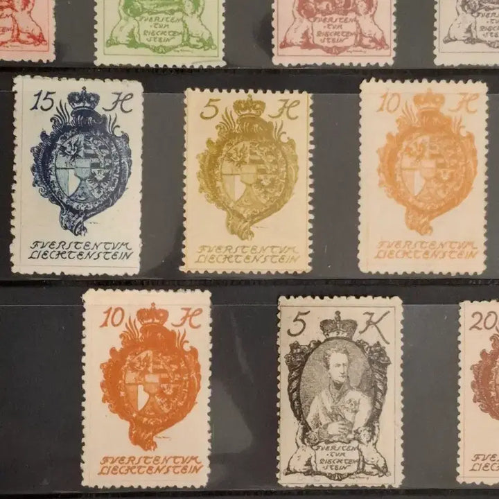 [BUNJANG] Liechtenstein Coat of Arms Stamps 18-Piece Bundle Set / (3관/A24) 1920년 리텐슈타인 국가문장 우표일괄18종(L1)저렴
