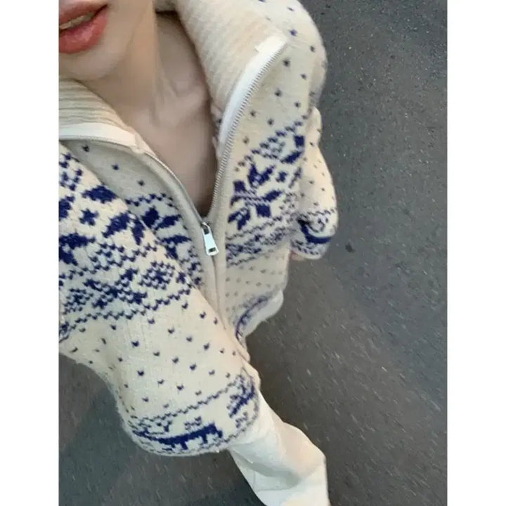 [BUNJANG] Young &amp; Rich Knit Two-Way Zip-up Cardigan / 영앤리치 니트 투웨이 집업 가디건