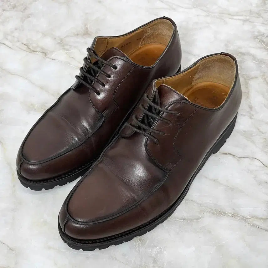 [BUNJANG] Berwick 2369 U-Tip Brown Leather Shoes / [255, 6.5] 버윅 2369 U팁 브라운 남자 구두
