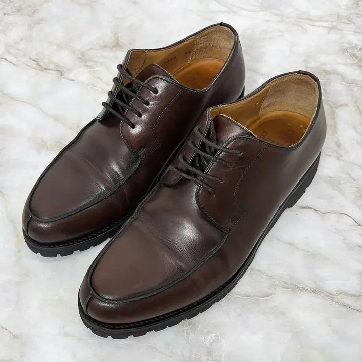 [BUNJANG] Berwick 2369 U-Tip Brown Leather Shoes / [255, 6.5] 버윅 2369 U팁 브라운 남자 구두
