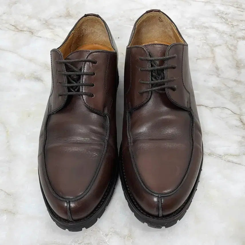 [BUNJANG] Berwick 2369 U-Tip Brown Leather Shoes / [255, 6.5] 버윅 2369 U팁 브라운 남자 구두