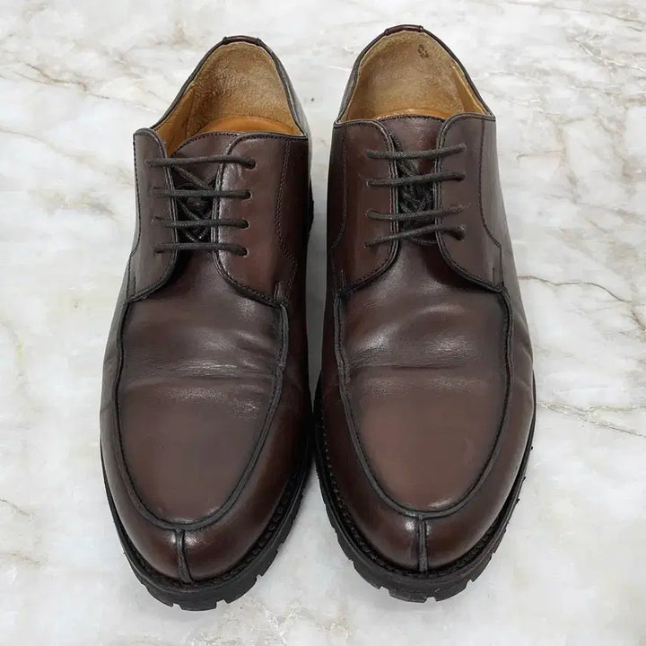 [BUNJANG] Berwick 2369 U-Tip Brown Leather Shoes / [255, 6.5] 버윅 2369 U팁 브라운 남자 구두