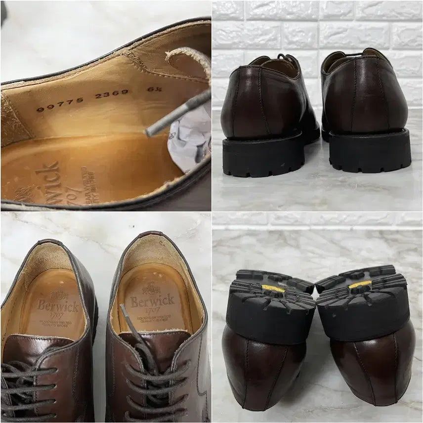 [BUNJANG] Berwick 2369 U-Tip Brown Leather Shoes / [255, 6.5] 버윅 2369 U팁 브라운 남자 구두