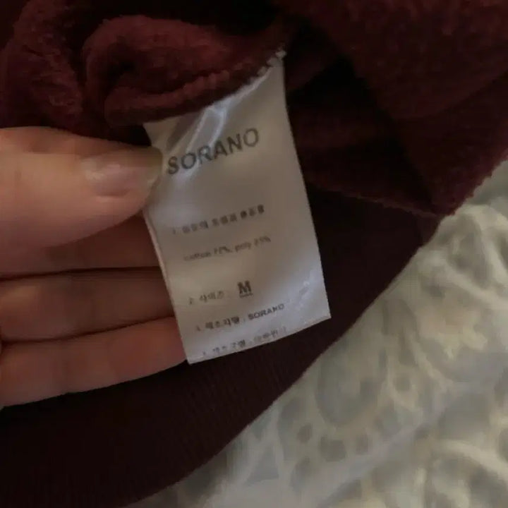 [BUNJANG] Sorano Hooded Sweatshirt Burgundy M Size / 소라노 후드티 버건디 M 사이즈