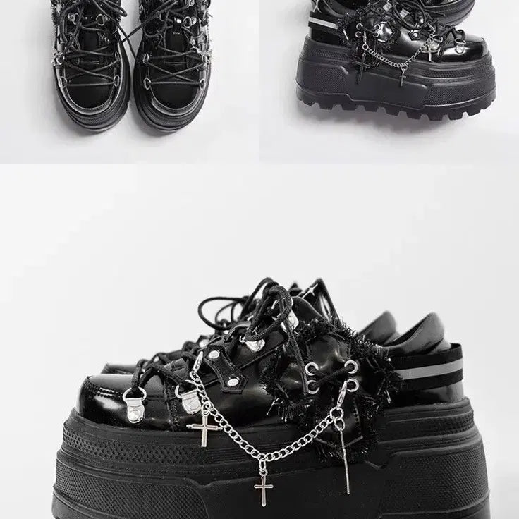 [BUNJANG] School Transfer Student Liquid Malfunction Original Architecture Platform Shoes / 전학생 지뢰계 액체 고장 오리지널 아키텍처 플랫폼 슈즈(2컬러)