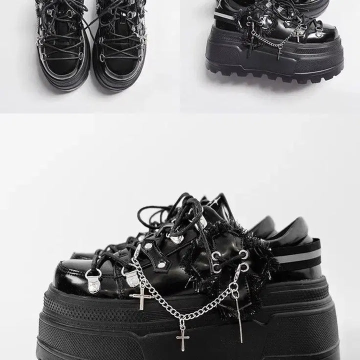 [BUNJANG] School Transfer Student Liquid Malfunction Original Architecture Platform Shoes / 전학생 지뢰계 액체 고장 오리지널 아키텍처 플랫폼 슈즈(2컬러)