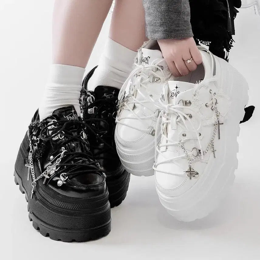 [BUNJANG] School Transfer Student Liquid Malfunction Original Architecture Platform Shoes / 전학생 지뢰계 액체 고장 오리지널 아키텍처 플랫폼 슈즈(2컬러)