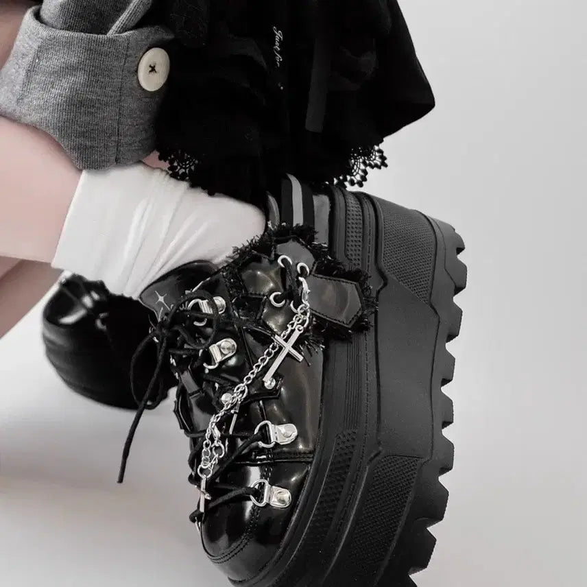 [BUNJANG] School Transfer Student Liquid Malfunction Original Architecture Platform Shoes / 전학생 지뢰계 액체 고장 오리지널 아키텍처 플랫폼 슈즈(2컬러)