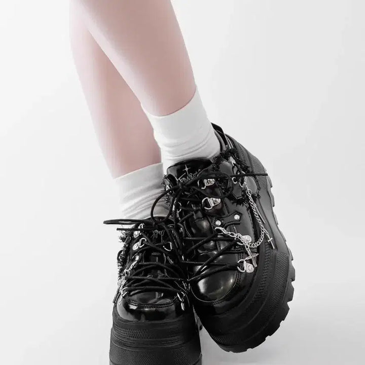 [BUNJANG] School Transfer Student Liquid Malfunction Original Architecture Platform Shoes / 전학생 지뢰계 액체 고장 오리지널 아키텍처 플랫폼 슈즈(2컬러)
