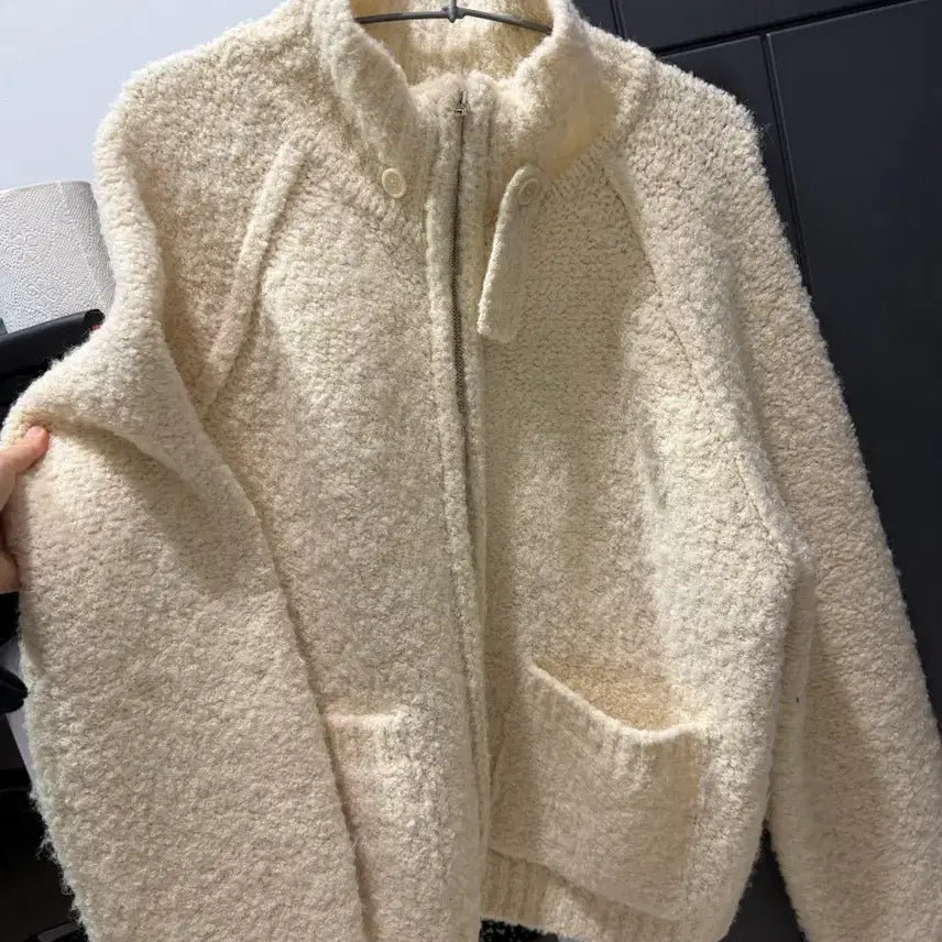 [BUNJANG] OURS Poggie Jacket Butter Color / OURS 아우어스 뽀글이 자켓 버터색상