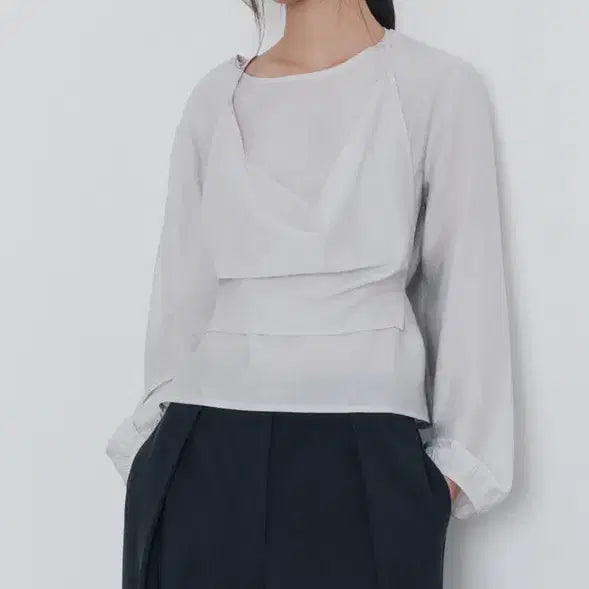 [SOLD OUT] 미쏘 홀터 레이어드 블라우스