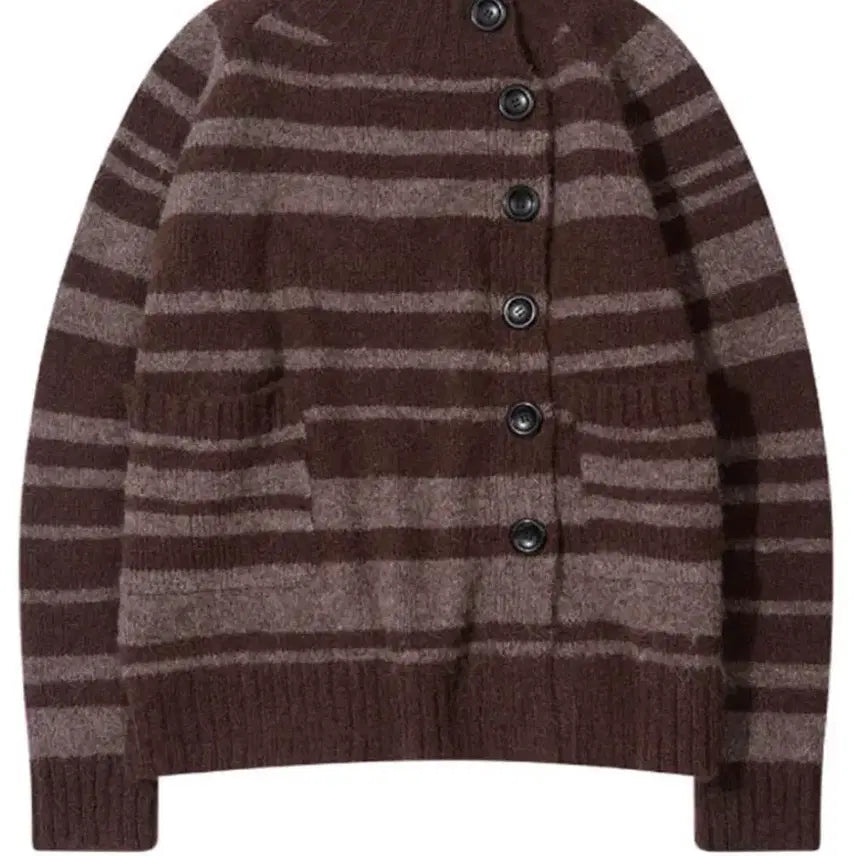 [BUNJANG] The Museum Visitor Brown Striped Zip-Up / 더뮤지엄비지터 브라운 스트라이프 집업