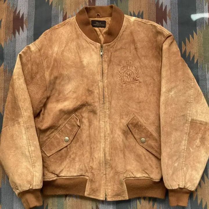 [BUNJANG] Vintage Suede Varsity Jacket / 빈티지 스웨이드 바시티 자켓