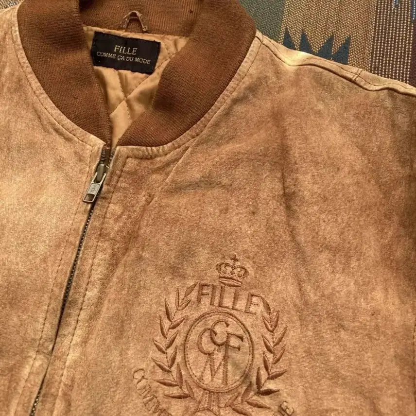 [BUNJANG] Vintage Suede Varsity Jacket / 빈티지 스웨이드 바시티 자켓
