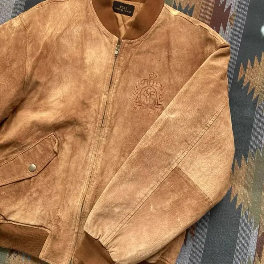 [BUNJANG] Vintage Suede Varsity Jacket / 빈티지 스웨이드 바시티 자켓