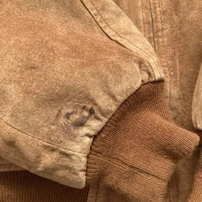 [BUNJANG] Vintage Suede Varsity Jacket / 빈티지 스웨이드 바시티 자켓
