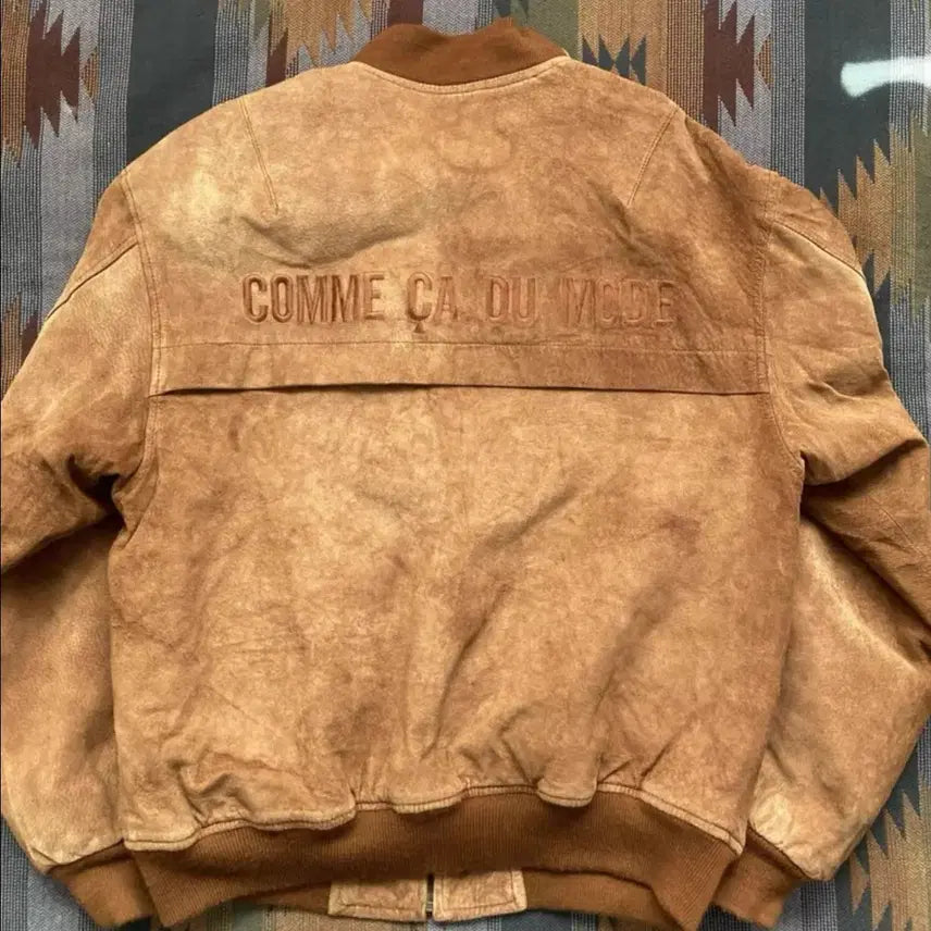 [BUNJANG] Vintage Suede Varsity Jacket / 빈티지 스웨이드 바시티 자켓