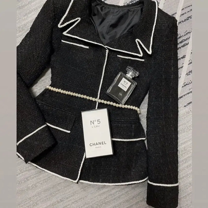 [BUNJANG] Black Tweed Two-Piece Set / 블랙 트위드 투피스 셋업