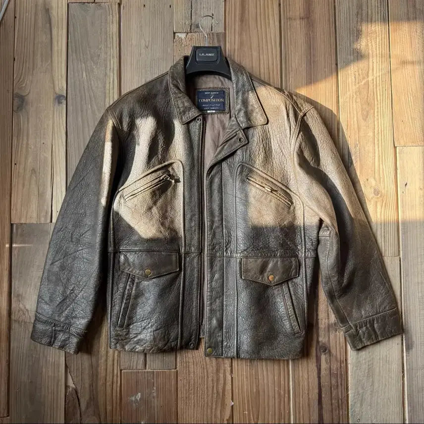[BUNJANG] Vintage Mendoza Leather Jacket / 프랑스 빈티지 워싱 램스킨 멘도자 레더 자켓