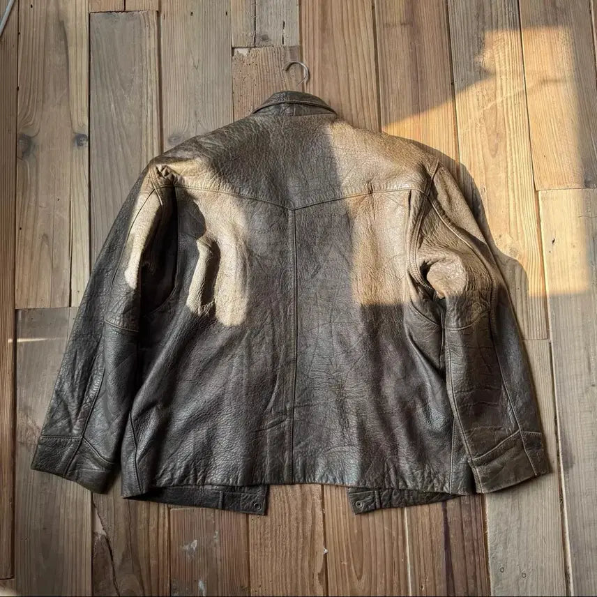 [BUNJANG] Vintage Mendoza Leather Jacket / 프랑스 빈티지 워싱 램스킨 멘도자 레더 자켓