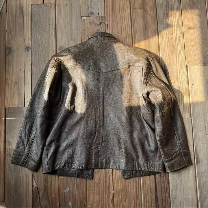 [BUNJANG] Vintage Mendoza Leather Jacket / 프랑스 빈티지 워싱 램스킨 멘도자 레더 자켓