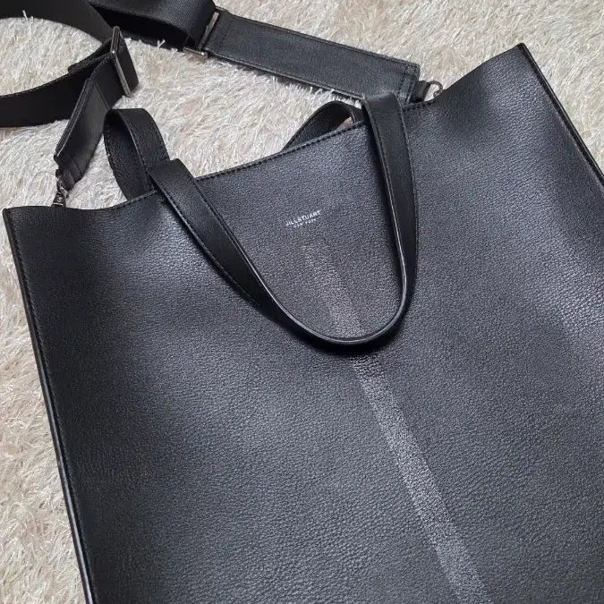 [BUNJANG] Jill Stuart Leather Tote &amp; Shoulder Bag / 질스튜어트 블랙 가죽 토트백 겸 숄더백