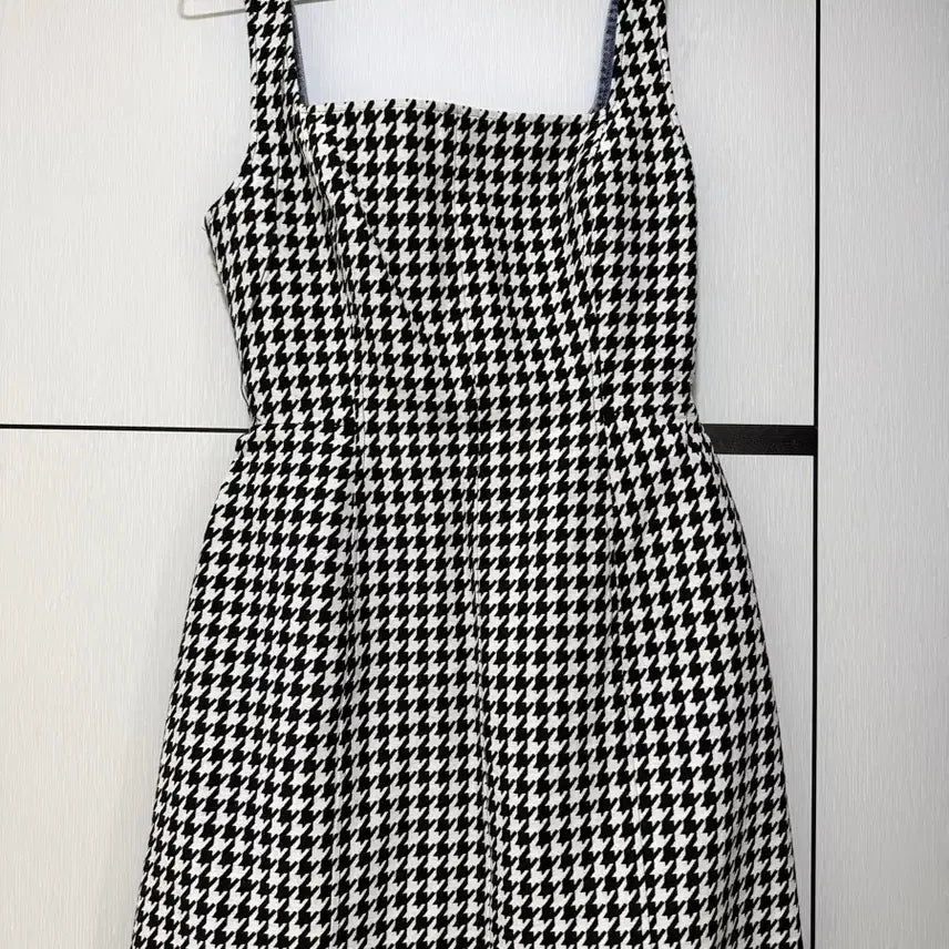 [BUNJANG] SJYP Houndstooth Mini Denim Dress / SJYP 데님 콘트라스트 하운드투스 미니 원피스