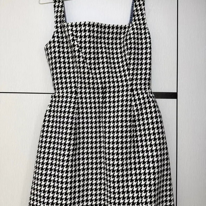 [BUNJANG] SJYP Houndstooth Mini Denim Dress / SJYP 데님 콘트라스트 하운드투스 미니 원피스