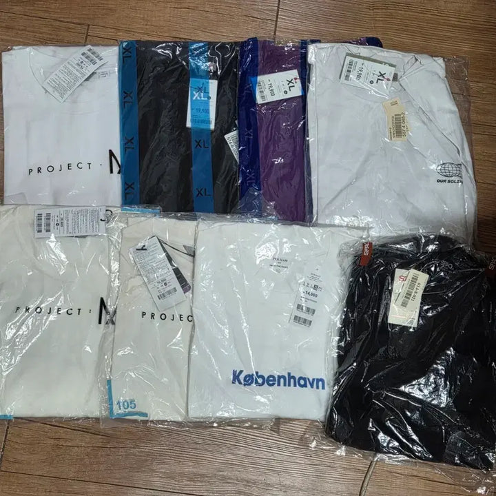 [BUNJANG] Various Brands XL T-shirts Bundle / 반팔 티셔츠 XL 새상품 8장 일괄 (프로젝트엠 스파오 폴햄)