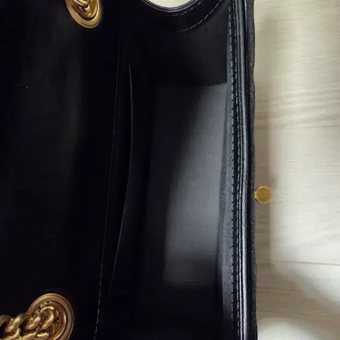 [BUNJANG] Herve Damier Chain Bag Suede Combination Shoulder Bag / 에르베 다미에 체인백 스웨이드 콤비