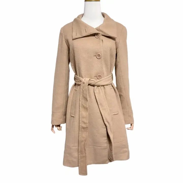 [BUNJANG] PINKY&amp;DIANNE Beige Long Coat / PINKY&amp;DIANNE 핑키앤다이안 베이지 카라 롱 코트
