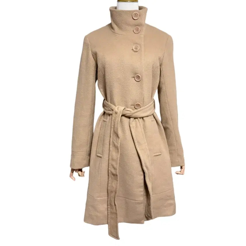 [BUNJANG] PINKY&amp;DIANNE Beige Long Coat / PINKY&amp;DIANNE 핑키앤다이안 베이지 카라 롱 코트